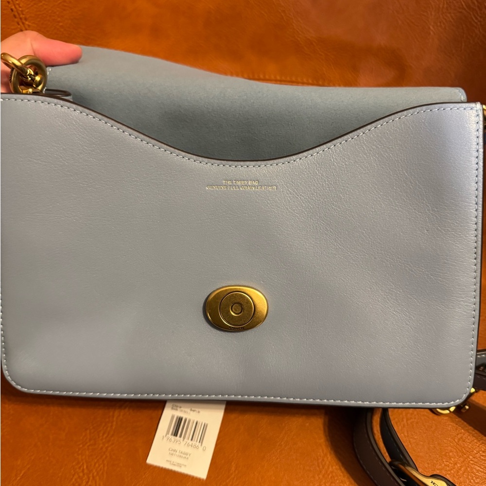 Coach chain tabby shoulder in bluebell and brass. - Picture 9 of 13